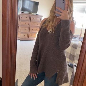 Sweater tank top long sleeve